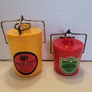 Fisher/Kave Kure Rare Plastic Cheese Food Plastic Crocks
